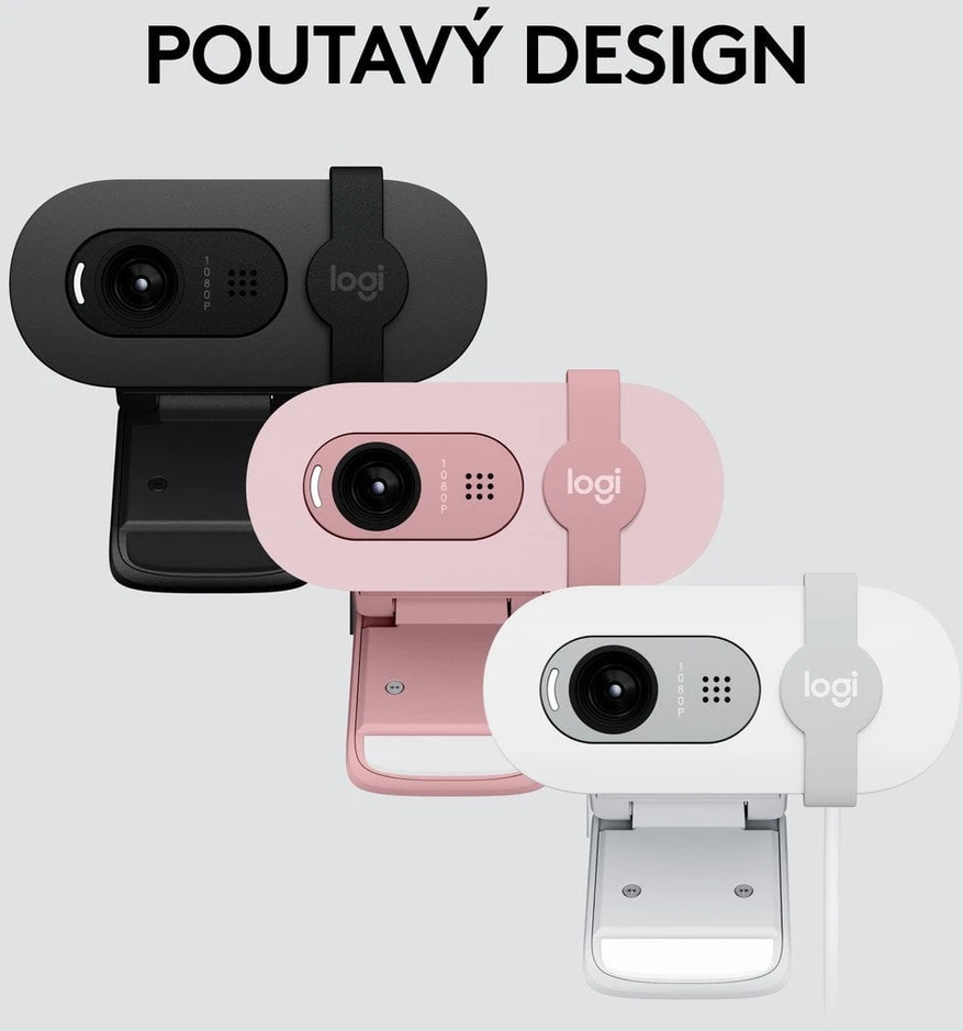 Internetinė kamera Logitech BRIO 100, rožinės spalvos