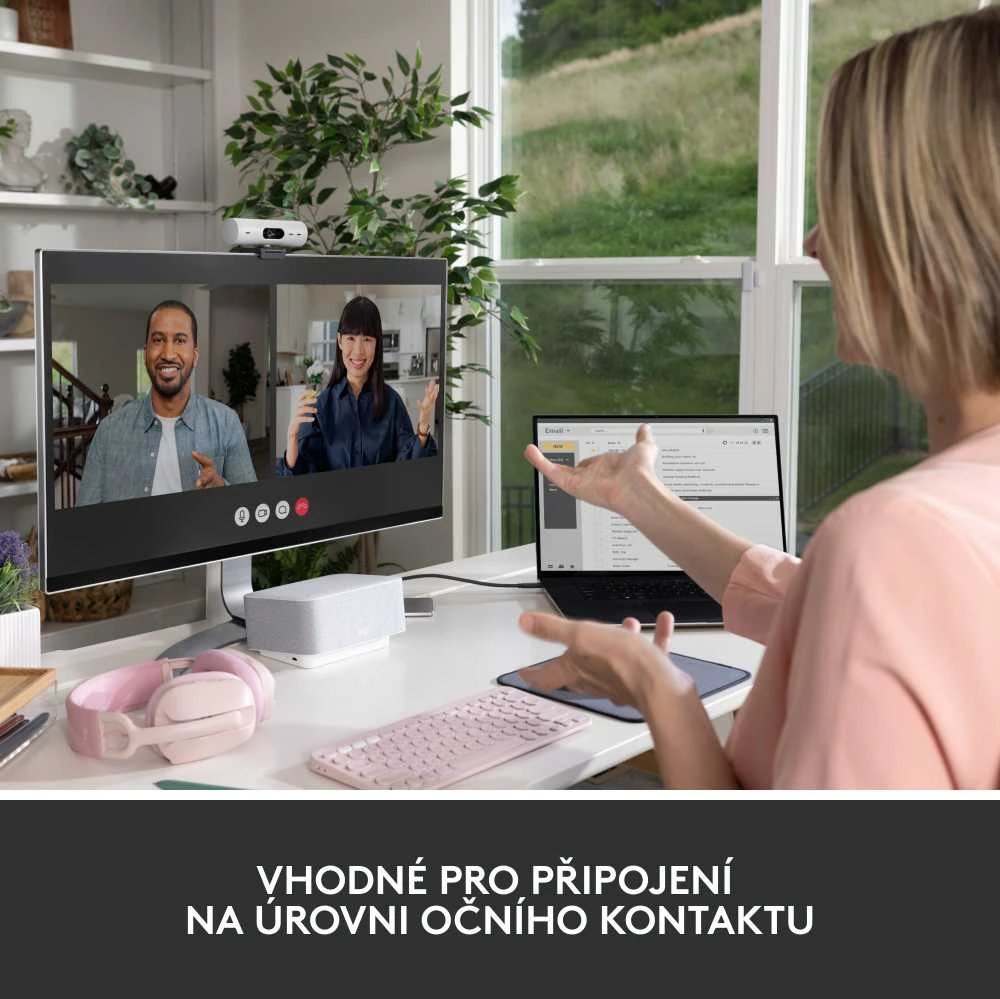 Internetinė kamera Logitech BRIO 500, Baltos spalvos