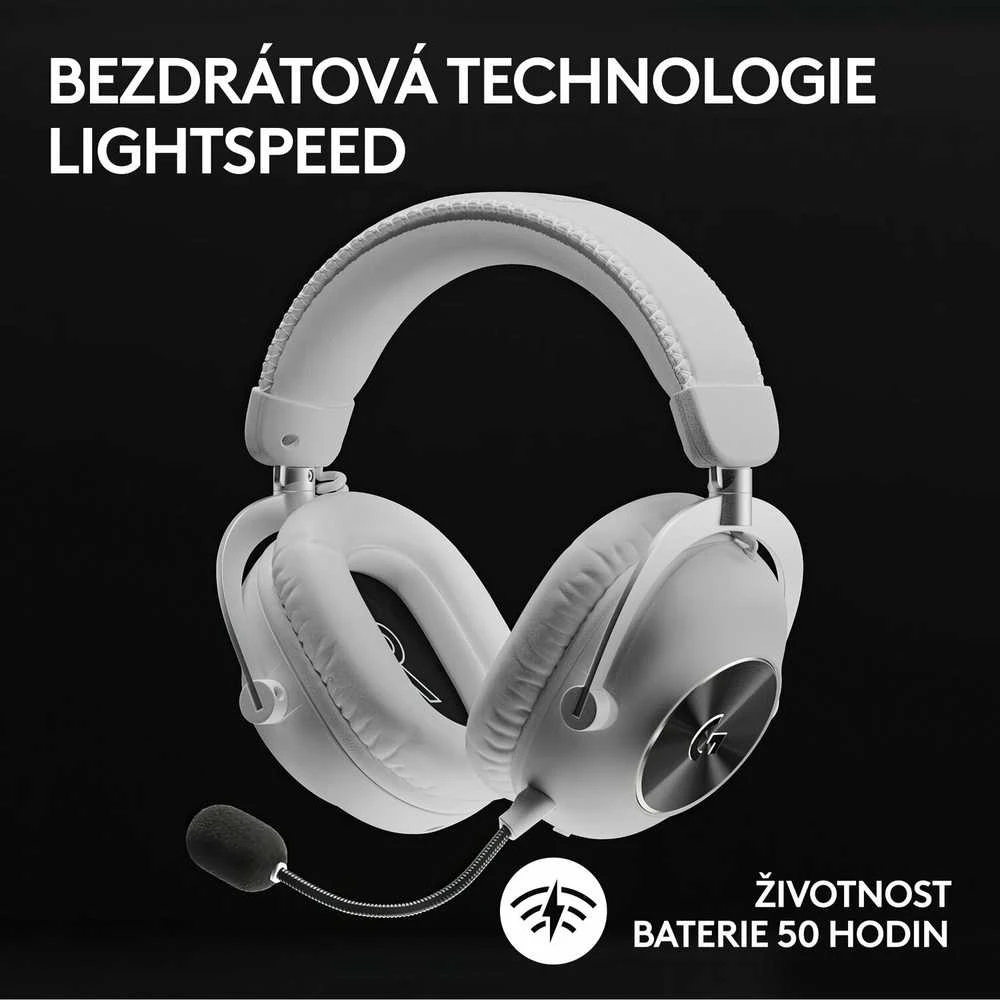Logitech G Pro X 2 Lightspeed belaidės ausinės žaidimams, Baltos spalvos