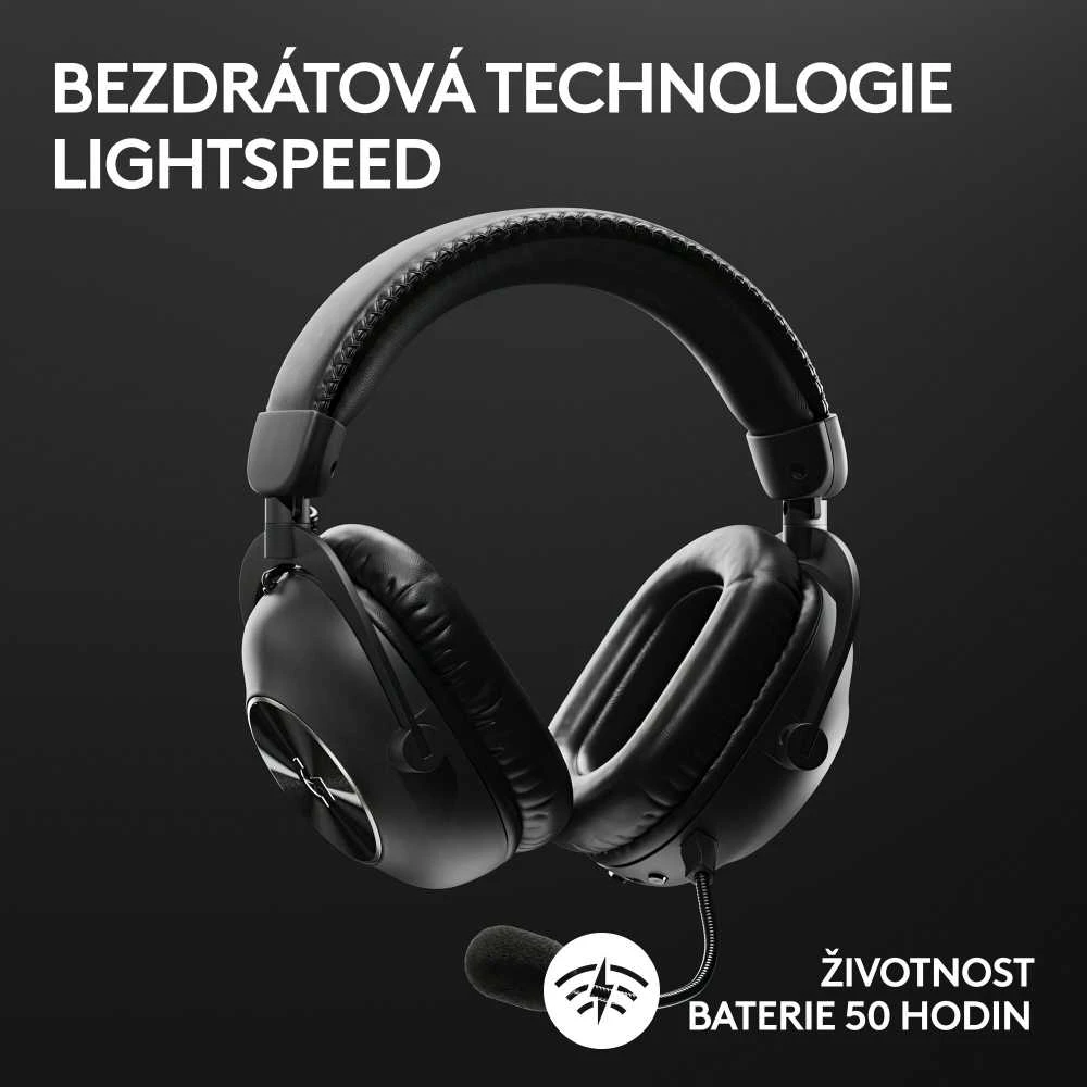 Logitech G PRO X 2 Lightspeed belaidės ausinės žaidimams, Juodos