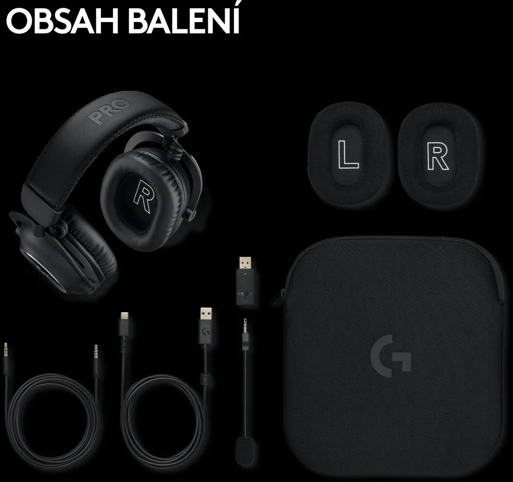Logitech G PRO X 2 Lightspeed belaidės ausinės žaidimams, Juodos