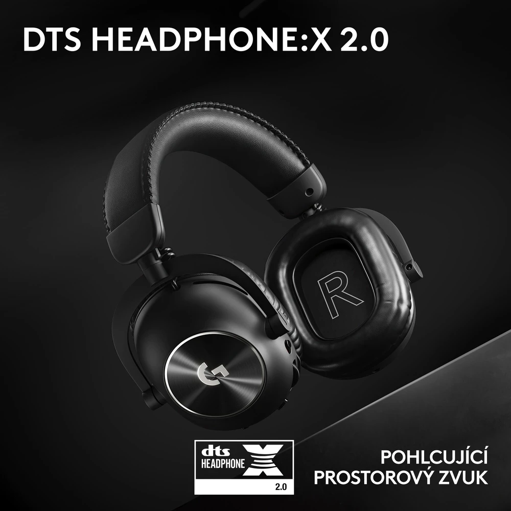 Logitech G PRO X 2 Lightspeed belaidės ausinės žaidimams, Juodos