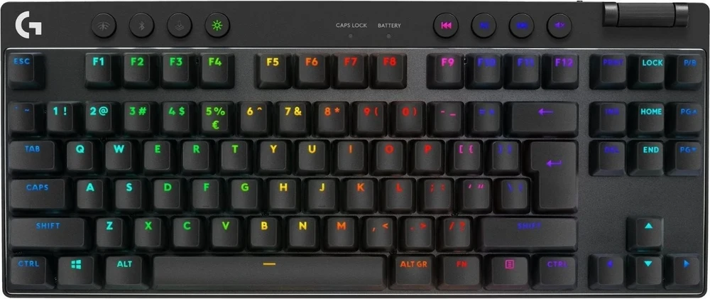 Žaidimų klaviatūra Logitech G Pro X TKL Lightspeed, US išdėstymas, Juodos spalvos