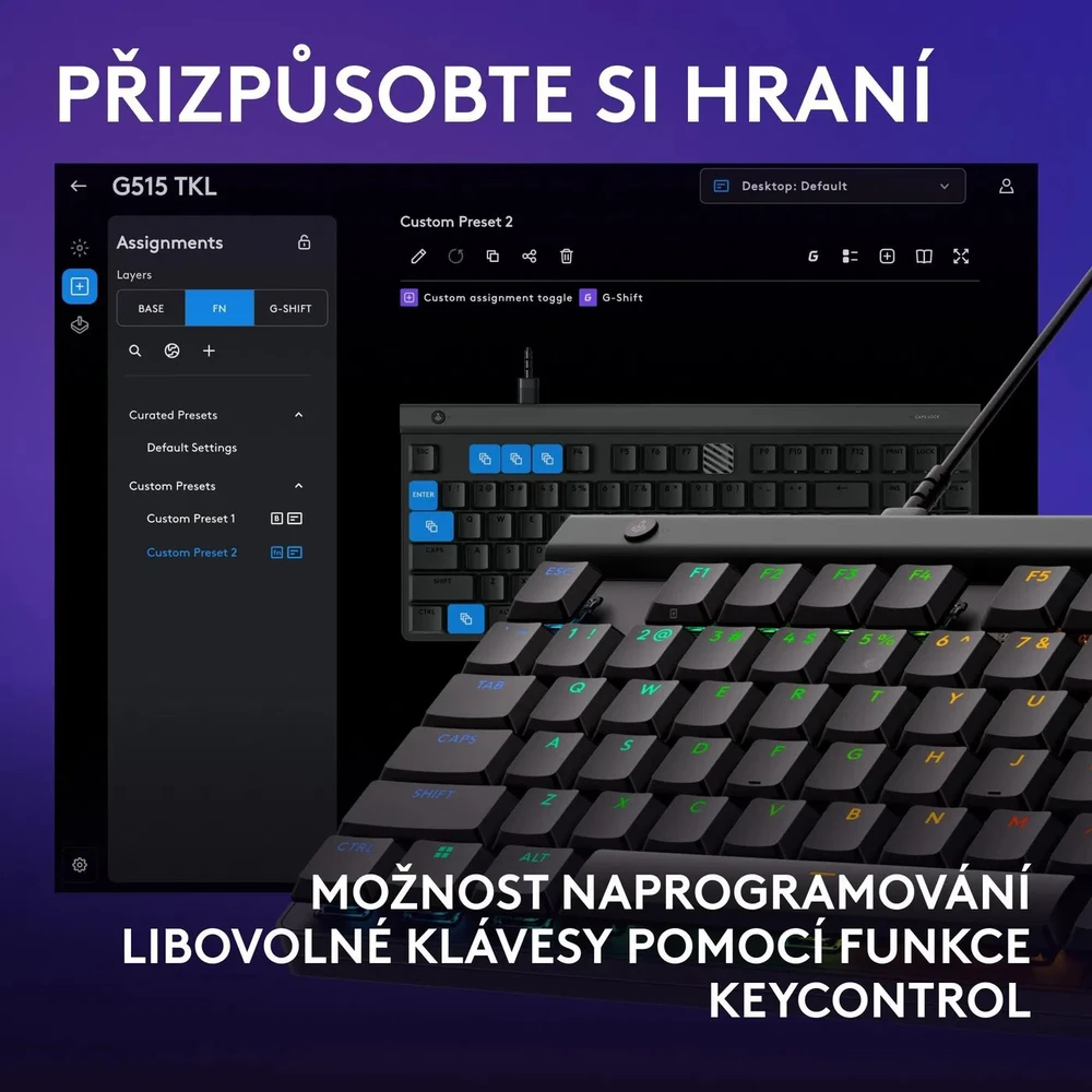 Klaviatūra Logitech G515 TKL WRS G KB - Juodas - CZE-SKY - EMEA28I-935