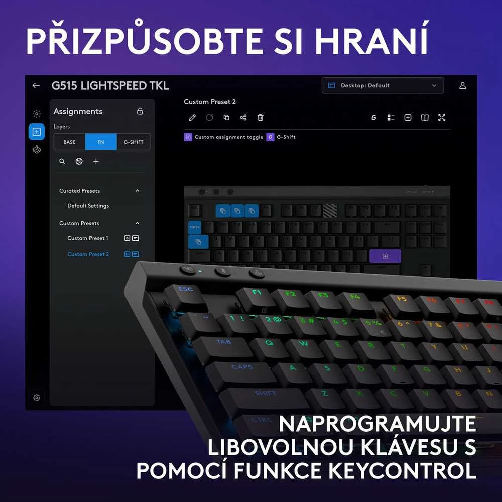 Klaviatūra Logitech G515 TKL WRS G KB - Juodas - CZE-SKY - EMEA28I-935