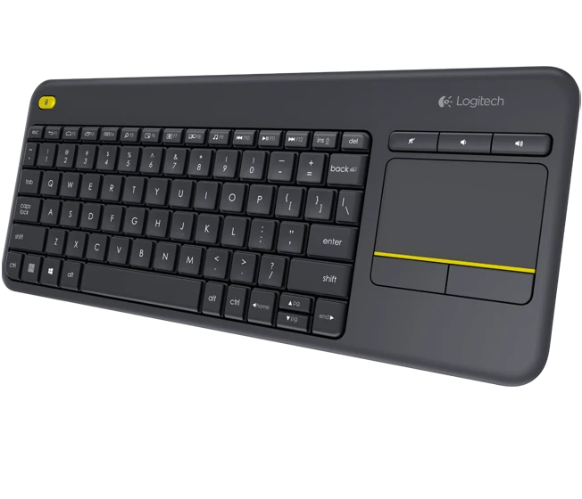 Logitech WIRELESS TOUCH Klaviatūra K400 - PLUS Juodas (CZECH)