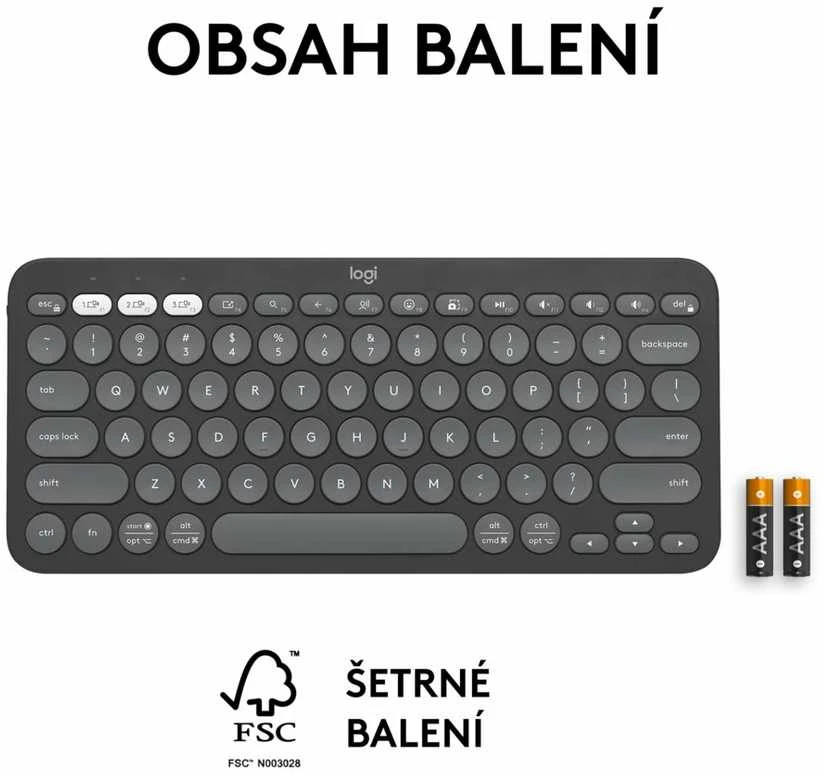 LOGITECH K380S Bluetooth klaviatūra - TONAL GRAPHITE - JAV TARPTAUTINĖ