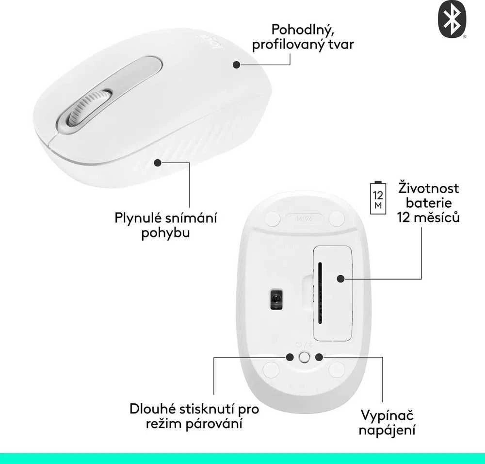 LOGITECH M196 Bluetooth pelė - IŠJUNGTA Baltas - BT - EMEA28i-935