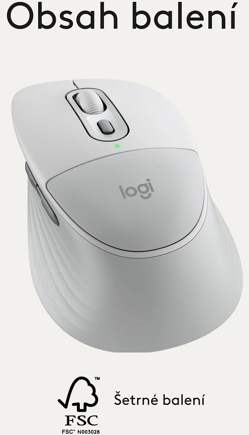 Belaidė kompiuterio pelė Logitech Signature Comfort Plus M850L, Bluetooth, Balta