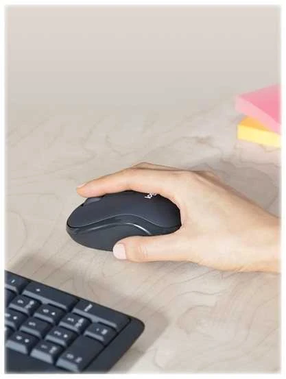 Belaidė klaviatūra su pele Logitech MK295, Čekų išdėstymas, juodos spalvos