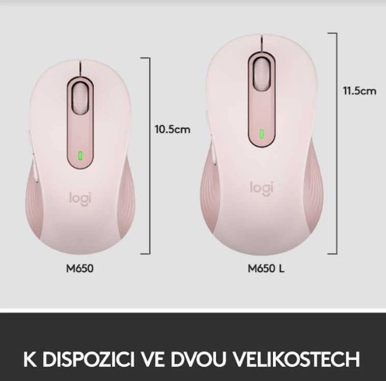 Belaidė pelė Logitech Signature M650 M, rožinė