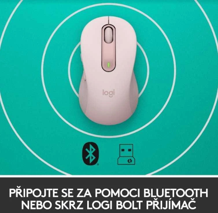 Belaidė pelė Logitech Signature M650 M, rožinė