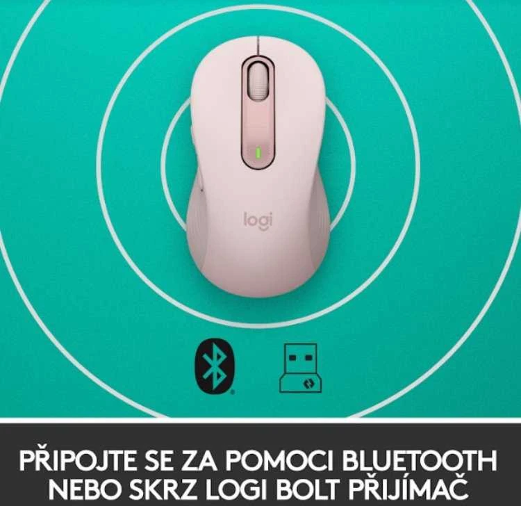 Belaidė pelė Logitech Signature M650 L, rožinės spalvos