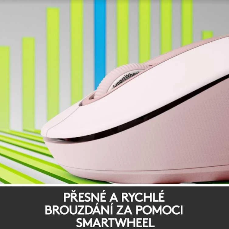 Belaidė pelė Logitech Signature M650 M, rožinė