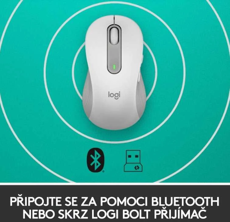 Belaidė pelė Logitech Signature M650 L Left, baltos spalvos