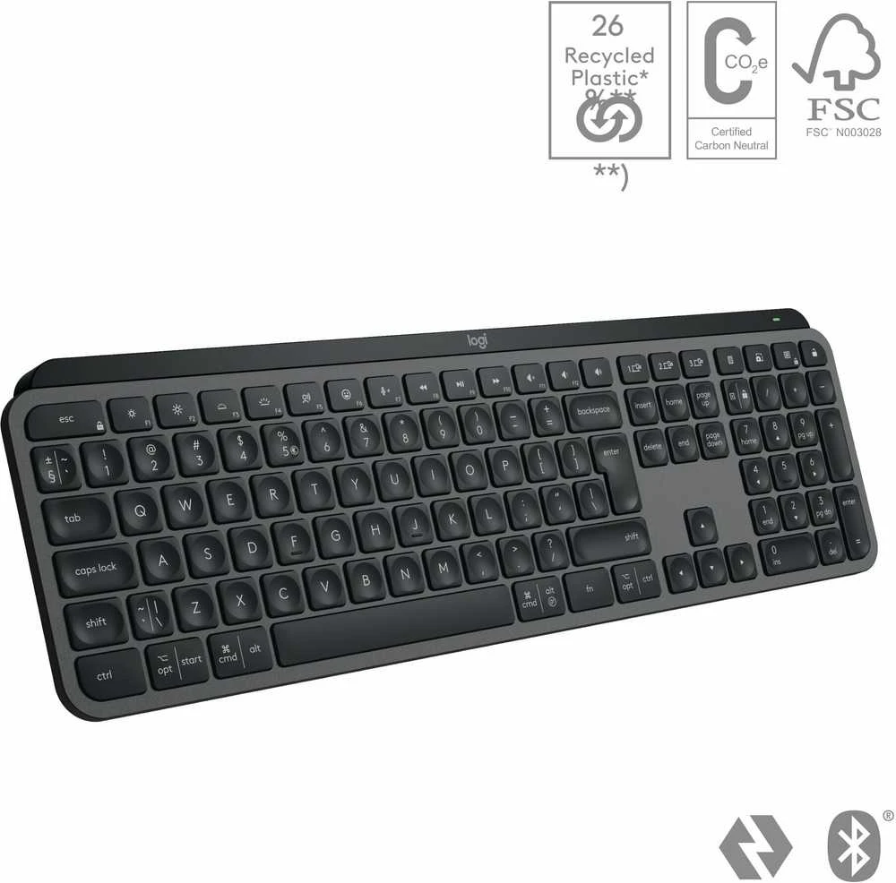 Belaidė klaviatūra Logitech MX Keys S, Išdėstymas: Čekų k. (Qwertz)