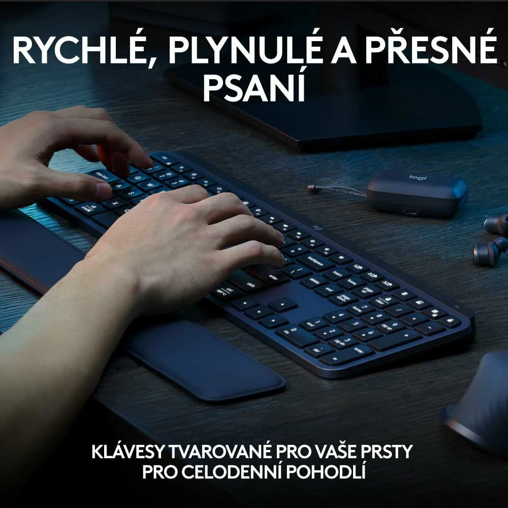 Belaidė klaviatūra Logitech MX Keys S, Išdėstymas: Čekų k. (Qwertz)