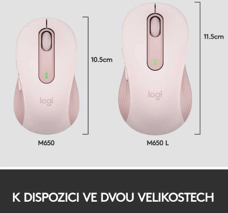 Belaidė pelė Logitech Signature M650 L, rožinės spalvos