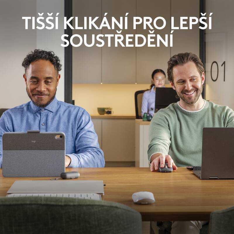 Belaidė pelė Logitech MX Anywhere 3S - RF belaidė + Bluetooth, lazerinis, 8000 DPI, Pale Pilkas (Baltas)