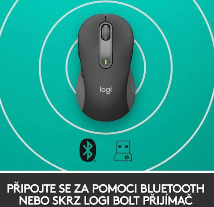 Tyli belaidė pelė Logitech M220, Juoda
