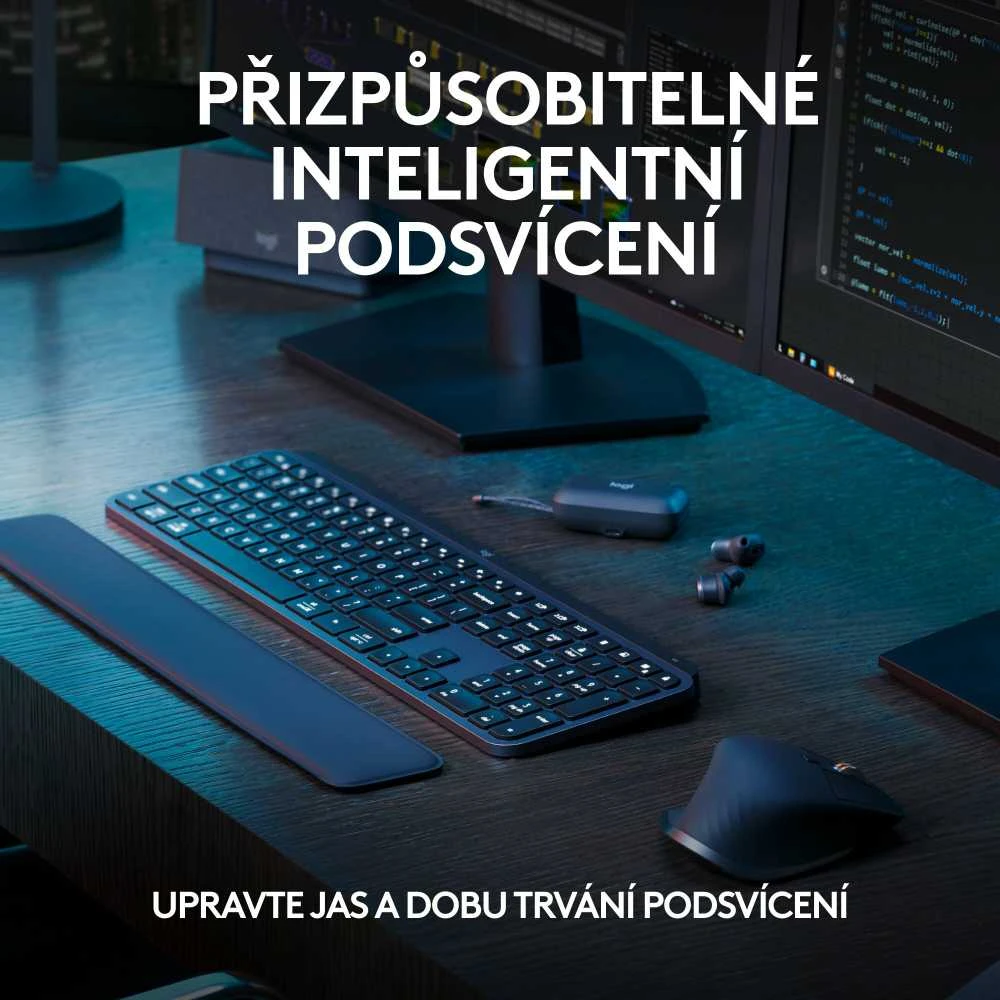 Belaidė klaviatūra Logitech MX Keys S, Išdėstymas: Čekų k. (Qwertz)