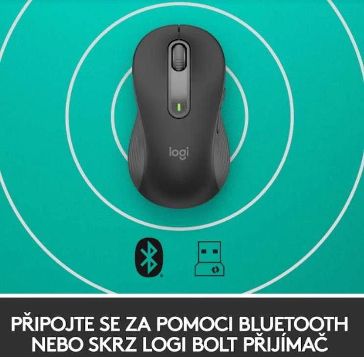 Belaidė pelė Logitech Signature M650 L Left, grafito spalvos