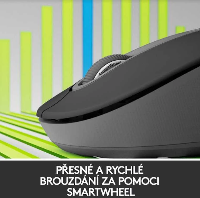 Tyli belaidė pelė Logitech M220, Juoda
