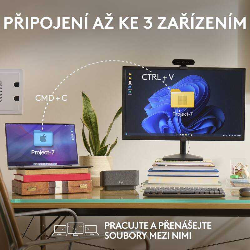 Belaidė pelė Logitech MX Anywhere 3S - RF belaidė + Bluetooth, lazerinis, 8000 DPI, Pale Pilkas (Baltas)