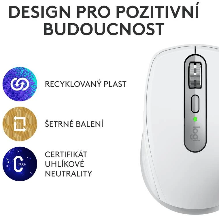 Belaidė pelė Logitech MX Anywhere 3S, šviesiai pilkos spalvos