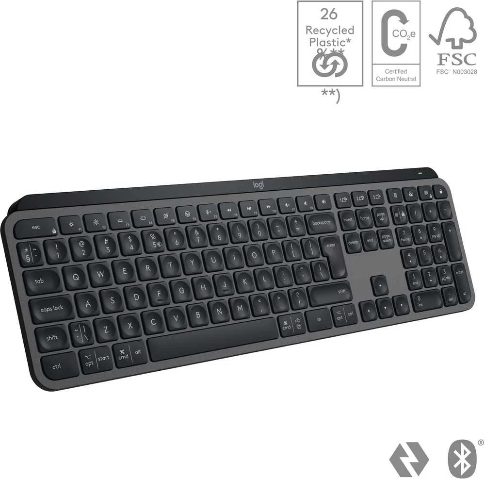 Belaidė klaviatūra Logitech MX Keys S, Išdėstymas: Čekų k. (Qwertz)