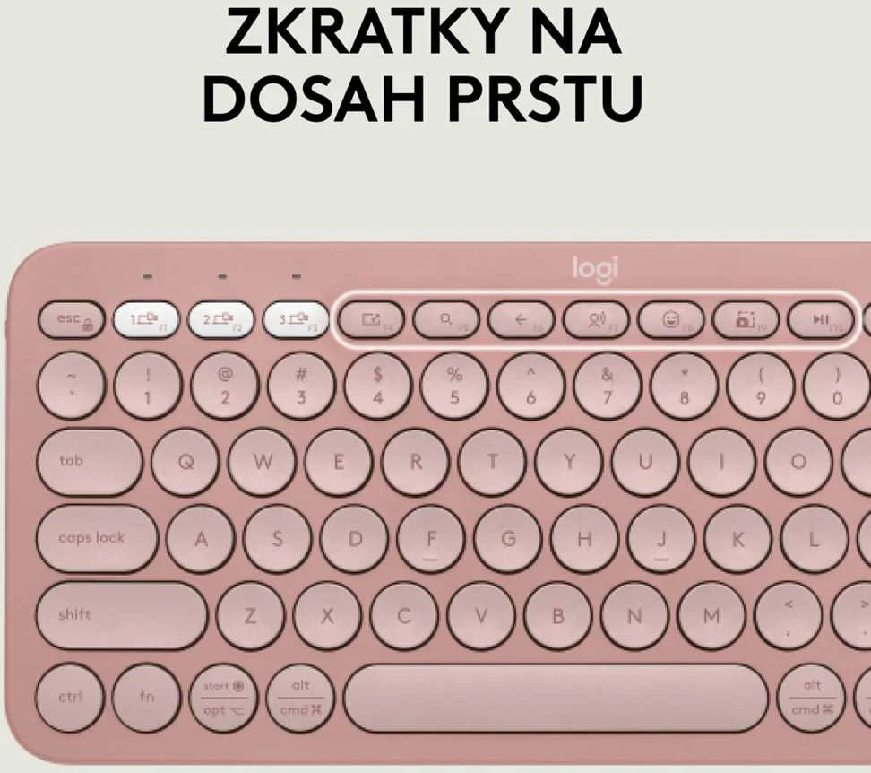 Klaviatūra ir pelė Logitech Pebble 2 Combo for Mac, rožinės spalvos