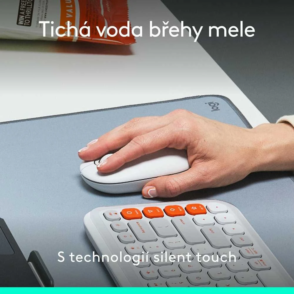 LOGITECH POP pelė su jaustukais - OFF-Baltas - BT - EMEA28i-935 - FY25,TERRA
