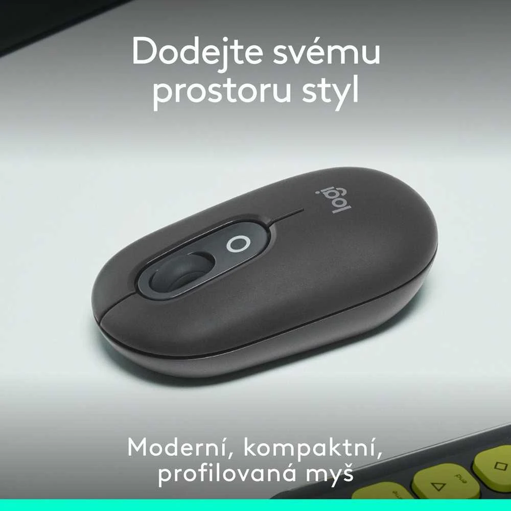 LOGITECH POP pelė su jaustukais – GRAPHITE – BT – EMEA28i-935 – FY25,TERRA