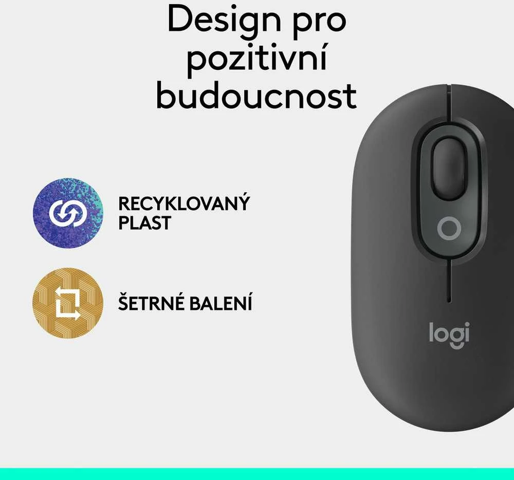 LOGITECH POP pelė su jaustukais – GRAPHITE – BT – EMEA28i-935 – FY25,TERRA