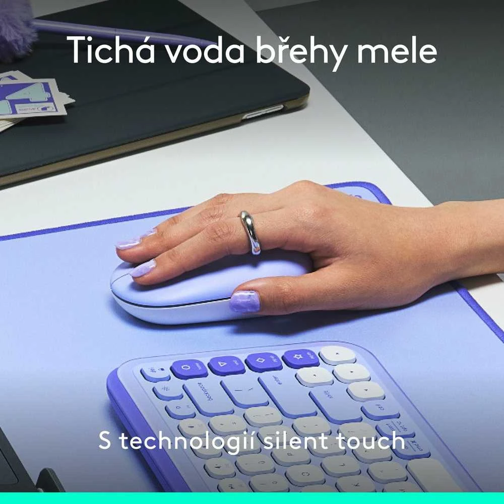 Myszka Logitech POP ICON Pelė belaidė violetinė