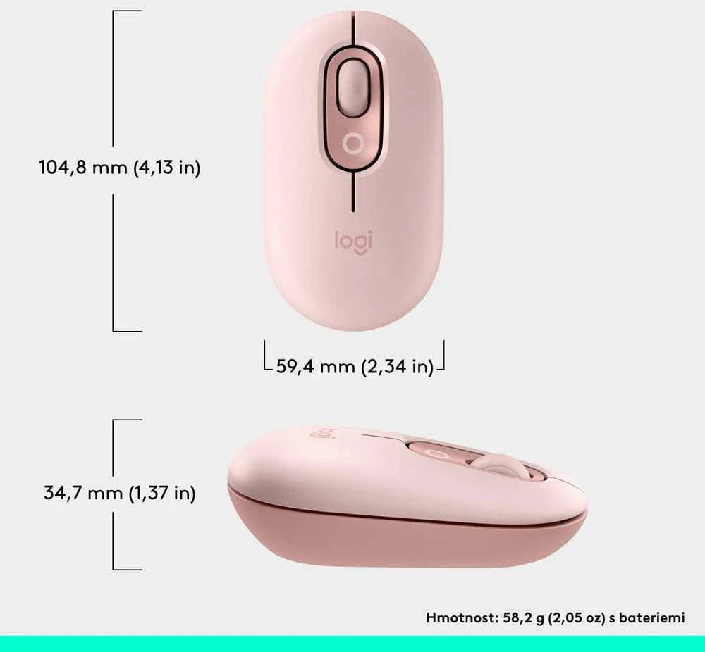 LOGITECH POP pelė su jaustukais – ROSE – BT – EMEA28i-935 – FY25,TERRA