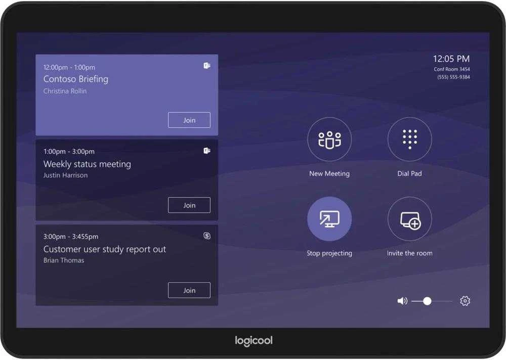 Logitech konferencijų salės valdymo pultas Bakstelėkite juodas