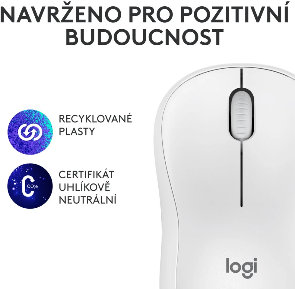 Belaidė pelė Logitech M240 Silent Bluetooth Mouse, baltos spalvos