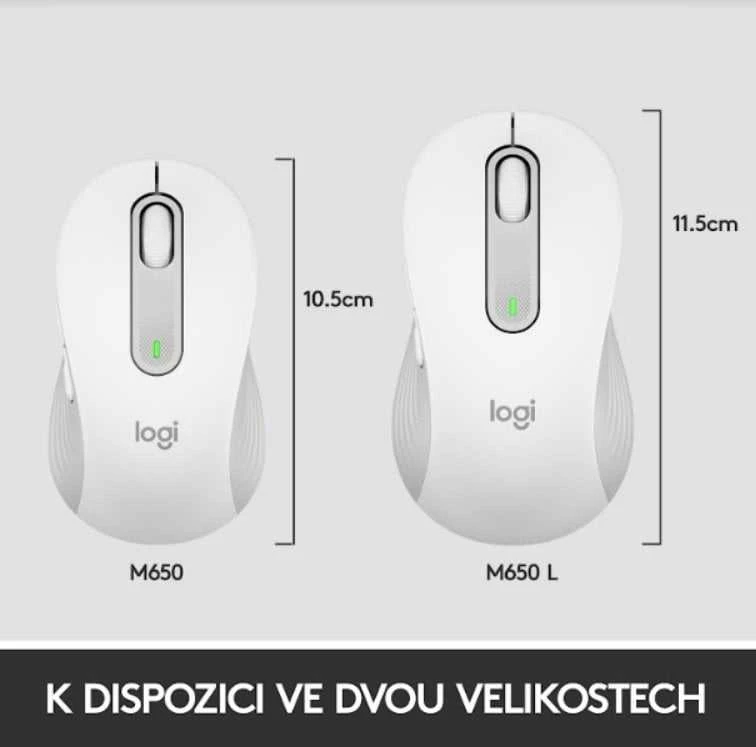 Belaidė pelė Logitech Signature M650, balta