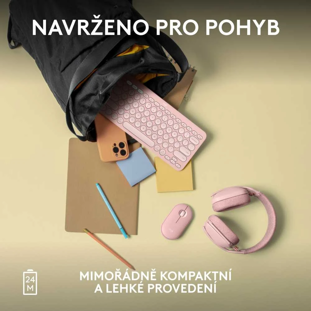 Belaidė pelė Logitech Pebble 2 M350s, Rožinė
