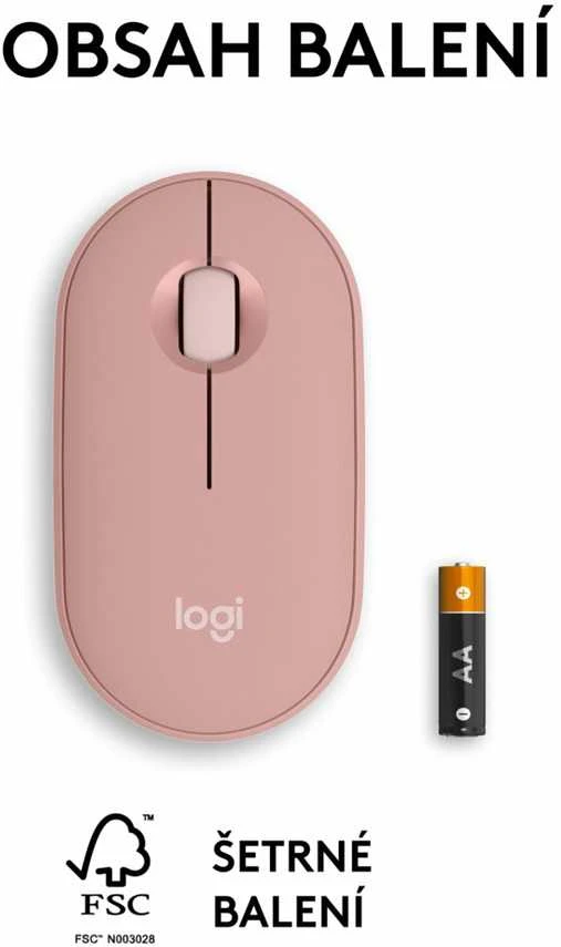 Belaidė pelė Logitech Pebble 2 M350s, Rožinė