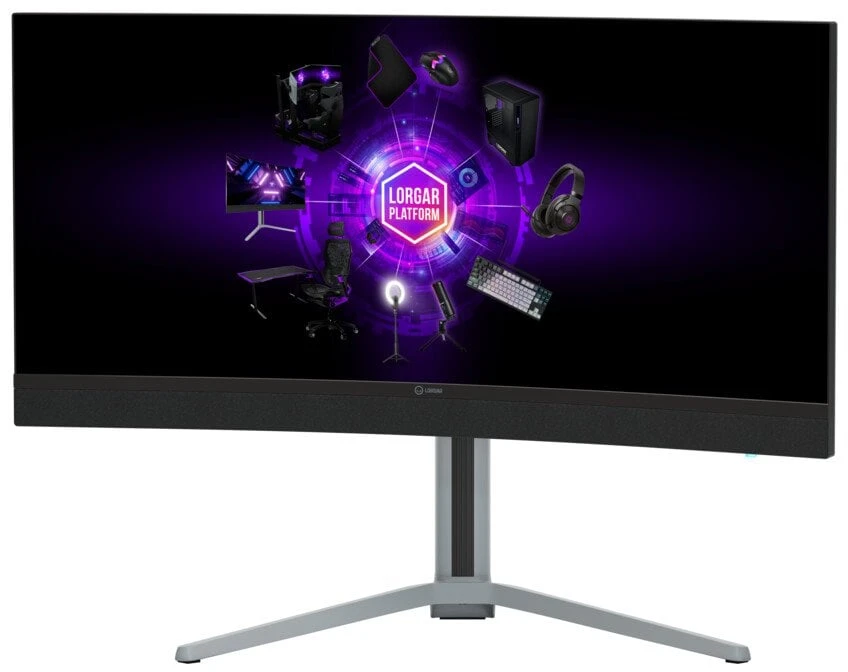 LORGAR 34MP1, UWQHD MiniLED Gaming Monitorius Pro, 34'' (3440*1440) VA curved monitorius, juodas/milky pilkas