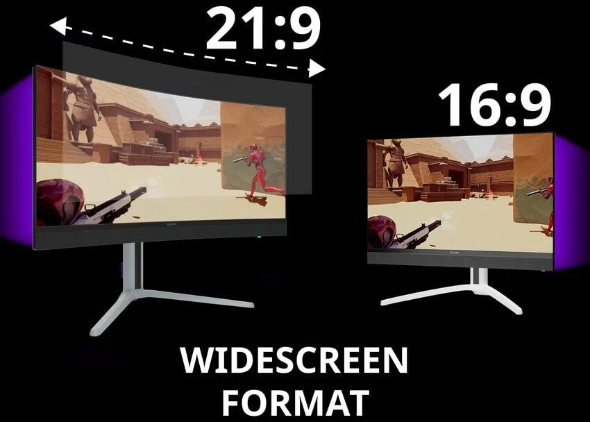LORGAR 34MP1, UWQHD MiniLED Gaming Monitorius Pro, 34'' (3440*1440) VA curved monitorius, juodas/milky pilkas