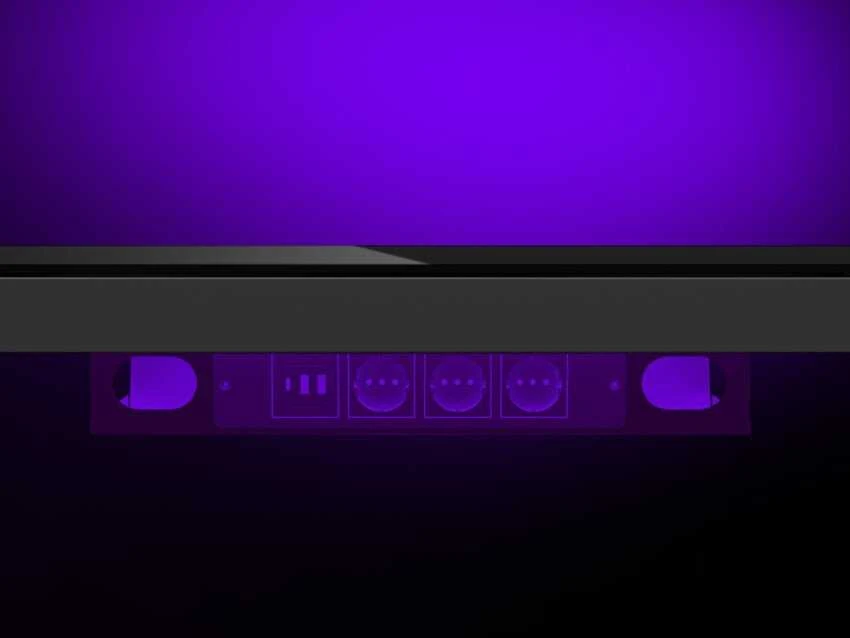Lorgar Dviejų variklių reguliuojamo aukščio žaidimų stalas su sėdima/stovima funkcija, belaidžiu įkrovikliu, RGB apšvietimu, valdymo pultu ir USB jungtimis, tvirtu grūdinto stiklo stalviršiu, juodas.