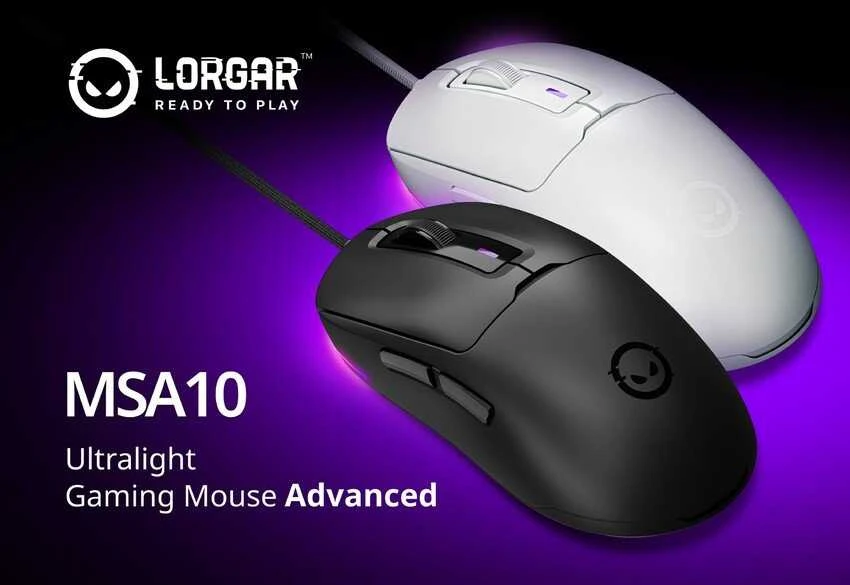 LORGAR MSA10, Ultralight Pelė su laidu žaidimams Advanced, juodas