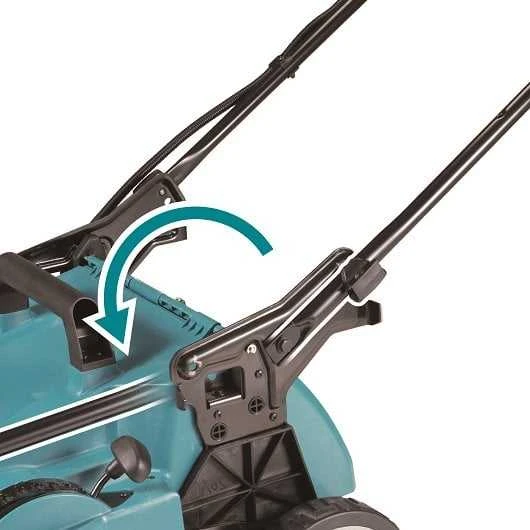 Makita DLM480Z akumuliatorinė vejapjovė 2 x 18 V, 48 cm, 4 viename (pjovimas / surinkimas / mulčiavimas / išmetimas į galą), 24,5kg, plastikinis korpusas, be akumuliatorinio ir krovinio