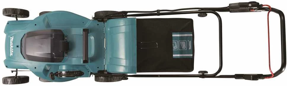 Makita DLM538Z akumuliatorinė vejapjovė 2 x 18 V, 53 cm, 4 viename (pjovimas / surinkimas / mulčiavimas / išmetimas į galą), 25,5kg, plastikinis korpusas, be akumuliatorinio ir krovinio