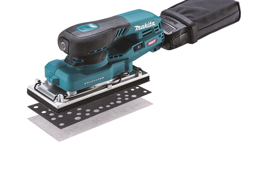 Makita BO007CGZ Akumuliatorinis vibracinis šlifuoklis XGT 40V, 80X130mm, ø2mm, AWS (be AWS lusto), Be akumuliatorių ir kroviklio!