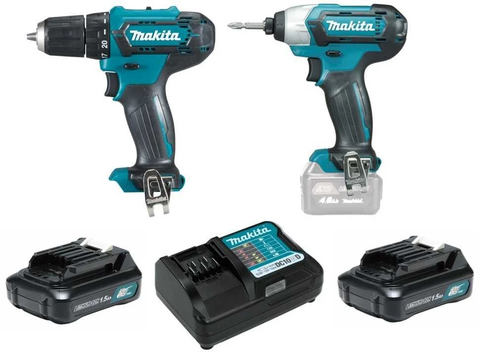 MAKITA akumuliatorinių įrankių rinkinys CLX224X (DF333D + TD110D) 12V 2x1,5Ah