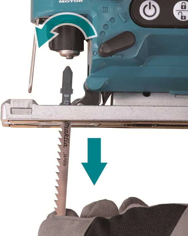 Makita DJV185Z Akumuliatorinis siaurapjūklis 18 V Li-ion, BL-motor, Cilindro formos rankena, Be akumuliatorių ir kroviklio!